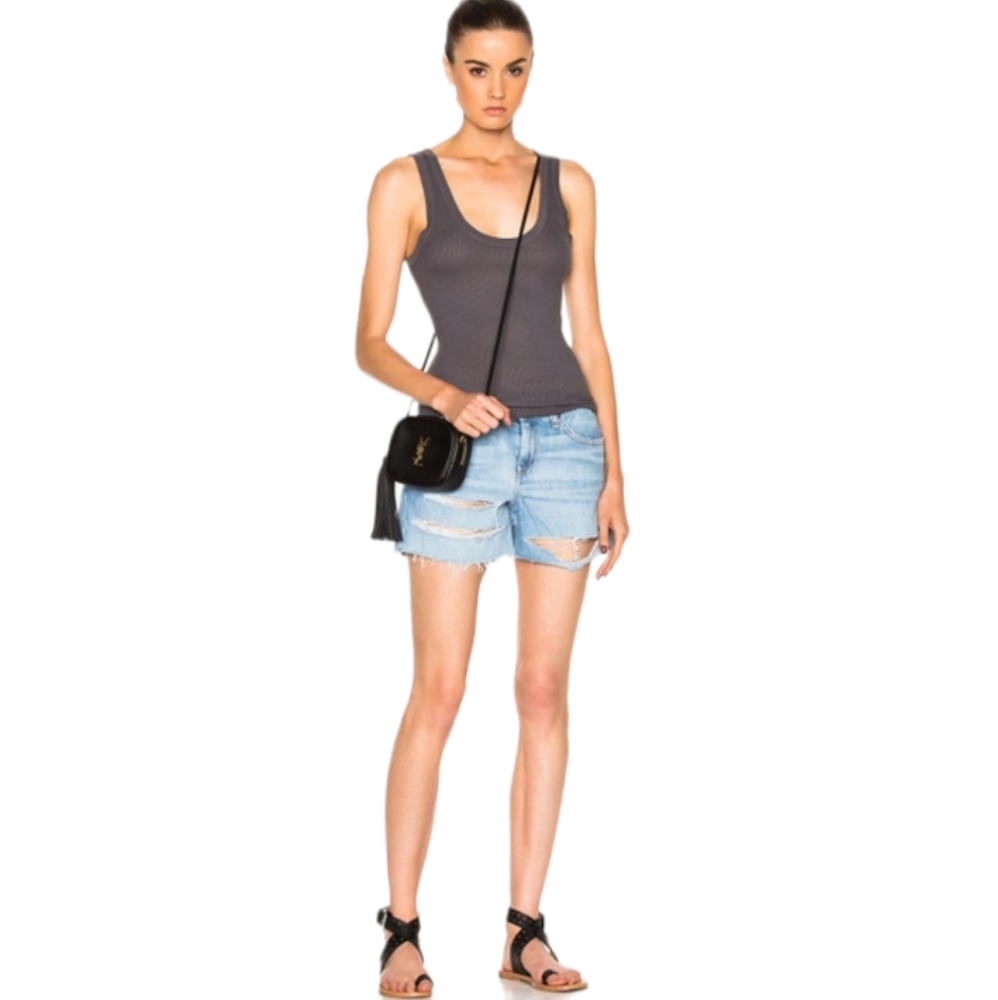 RAG & BONE denim cut-off destroyed boyfriend jean shorts in color Rye sz 28